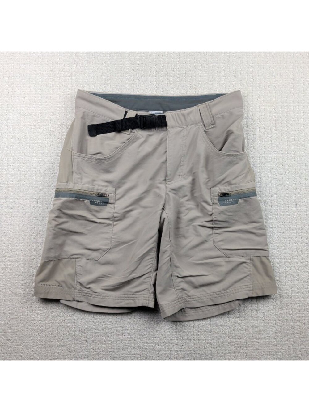 Y2K Columbia Titanium Gray Hiking Belted Cargo Shorts Gorpcore Outdoor Mens 32